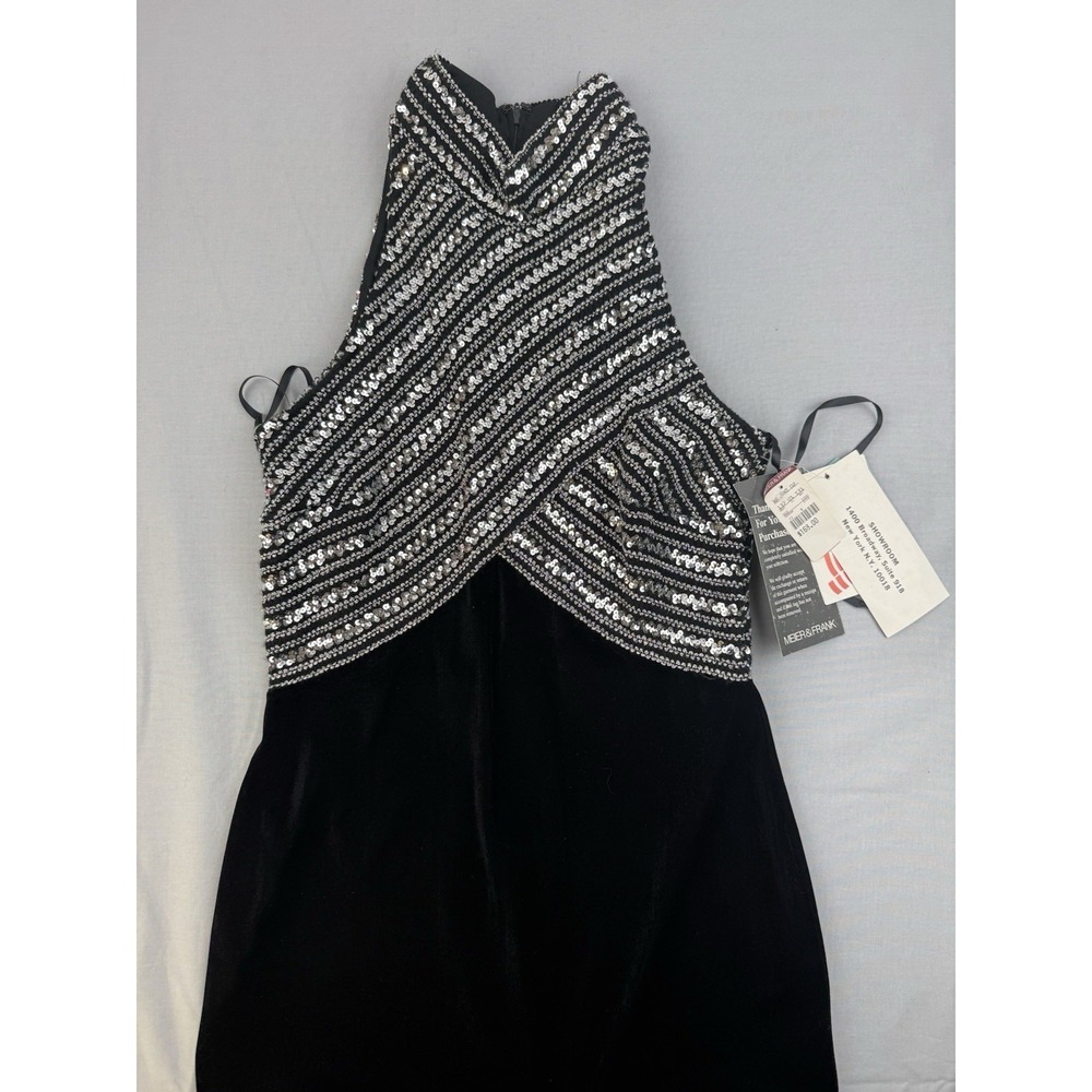 Susan Roselli Sequin Velvet Gown Black Formal Evening Dress 10 NWT